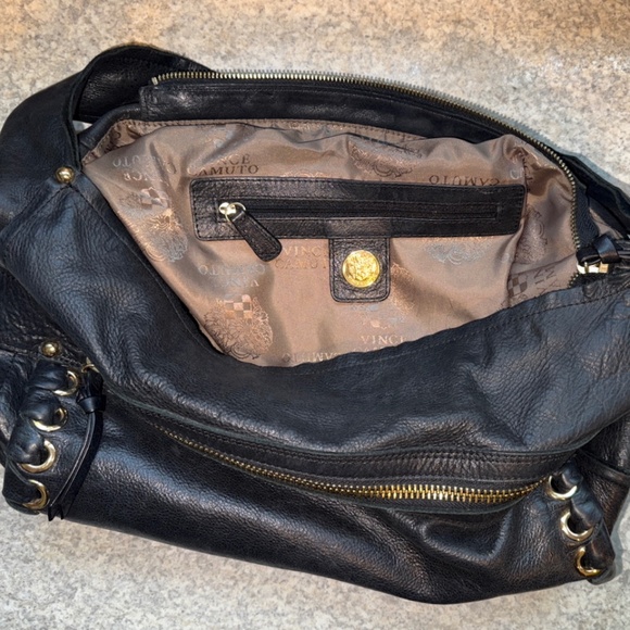 Vince Camuto 'Mica" hobo handbag, black with gold hardware - Picture 7 of 12